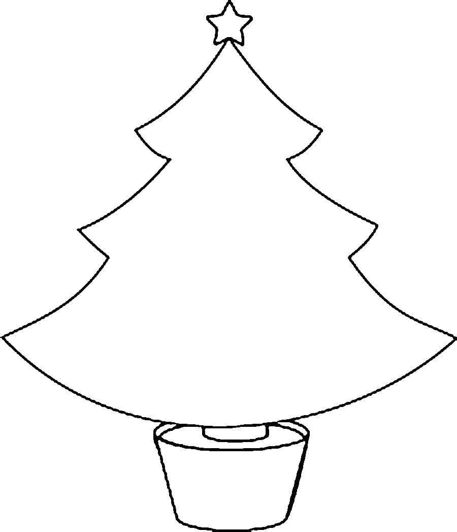 раскраска новогодняя елка картинка для детей 8