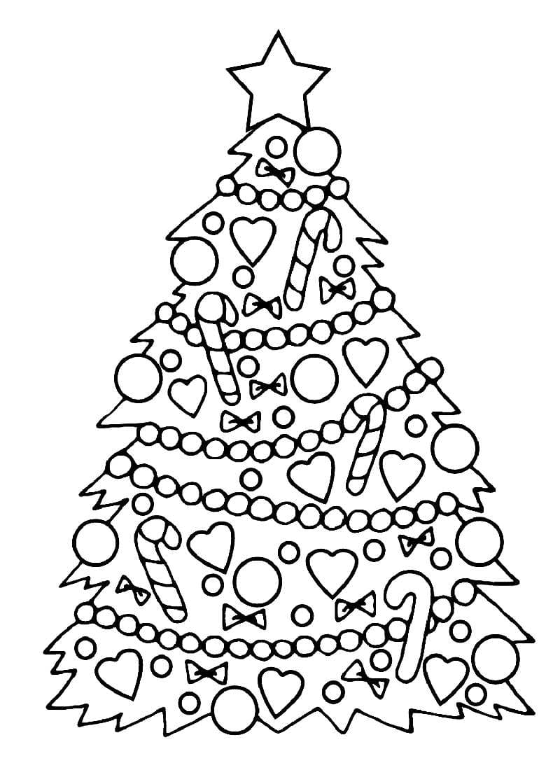 раскраска новогодняя елка картинка для детей 10