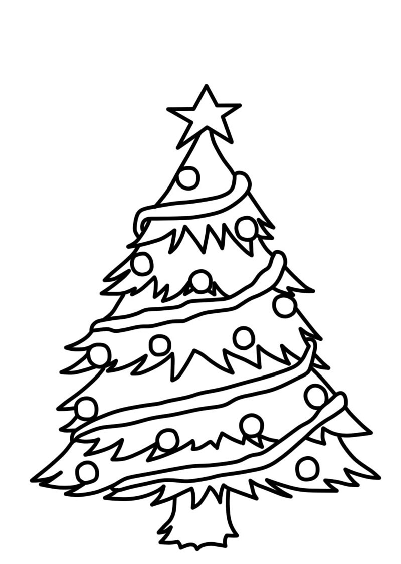 раскраска новогодняя елка с подарками для детей 5