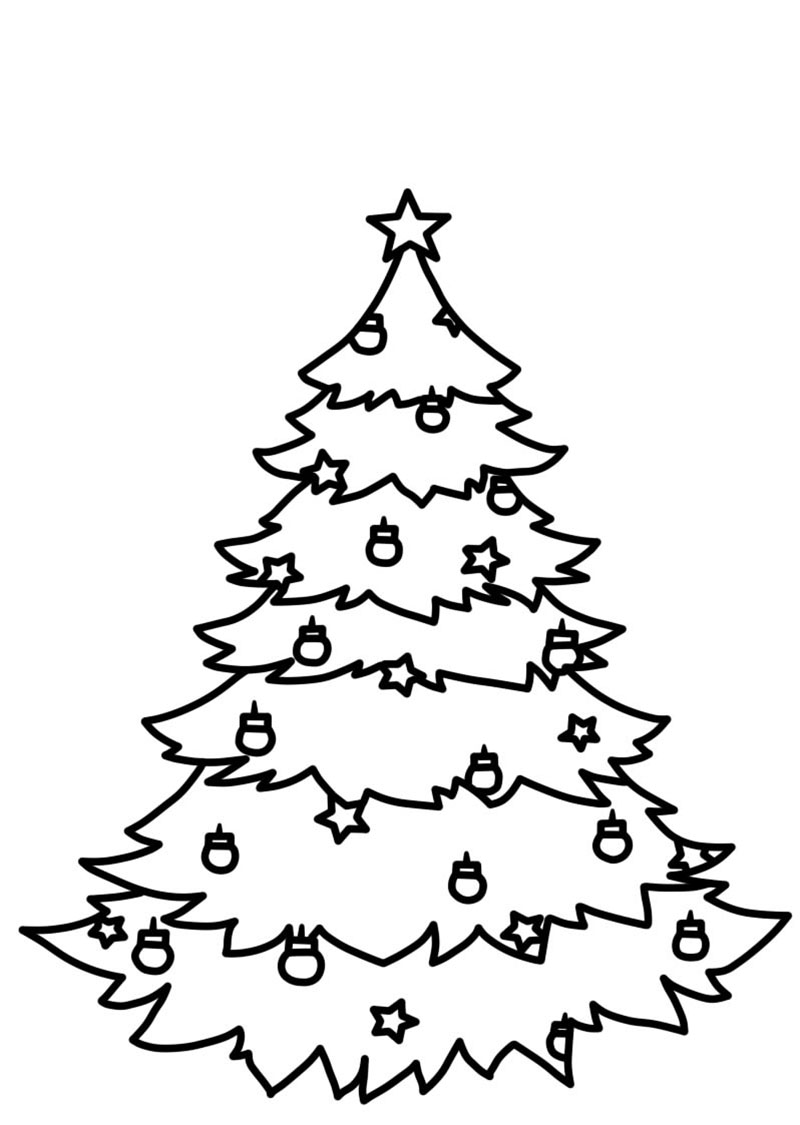 раскраска новогодняя елка с подарками для детей 3