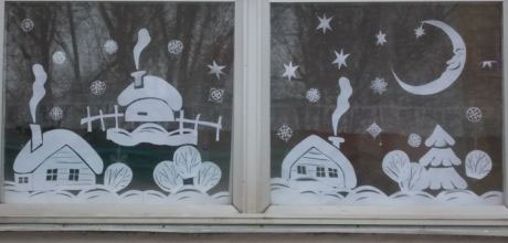 рисунки на окне к Новому году зубной пастой лёгкие и красивые для начинающих 5
