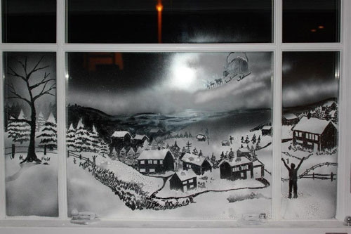 Рисунки пастой на окне к Новому году 6