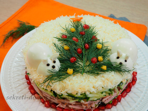 новогодний салат 2023 в виде кролика рецепт с фото пошагово 3