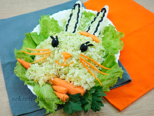 салат в виде кролика рецепт с фото пошагово на 2023