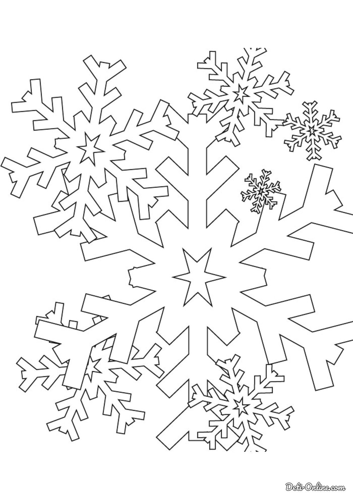 раскраски снежинки красивые новогодние картинки для детей шаблоны 8