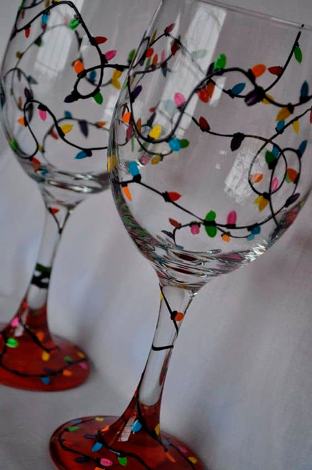 как украсить стакан на Новый год своими руками 5