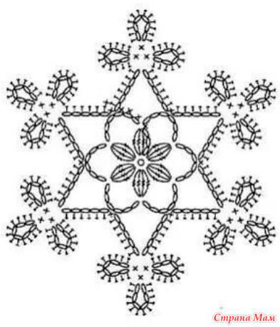красивые вязаные снежинки крючком схемы 10
