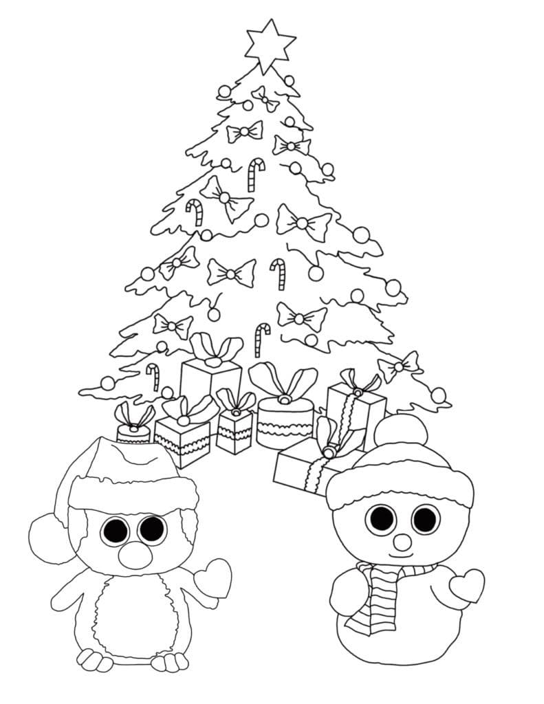 раскраска новогодняя елка картинка для детей распечатать бесплатно 2