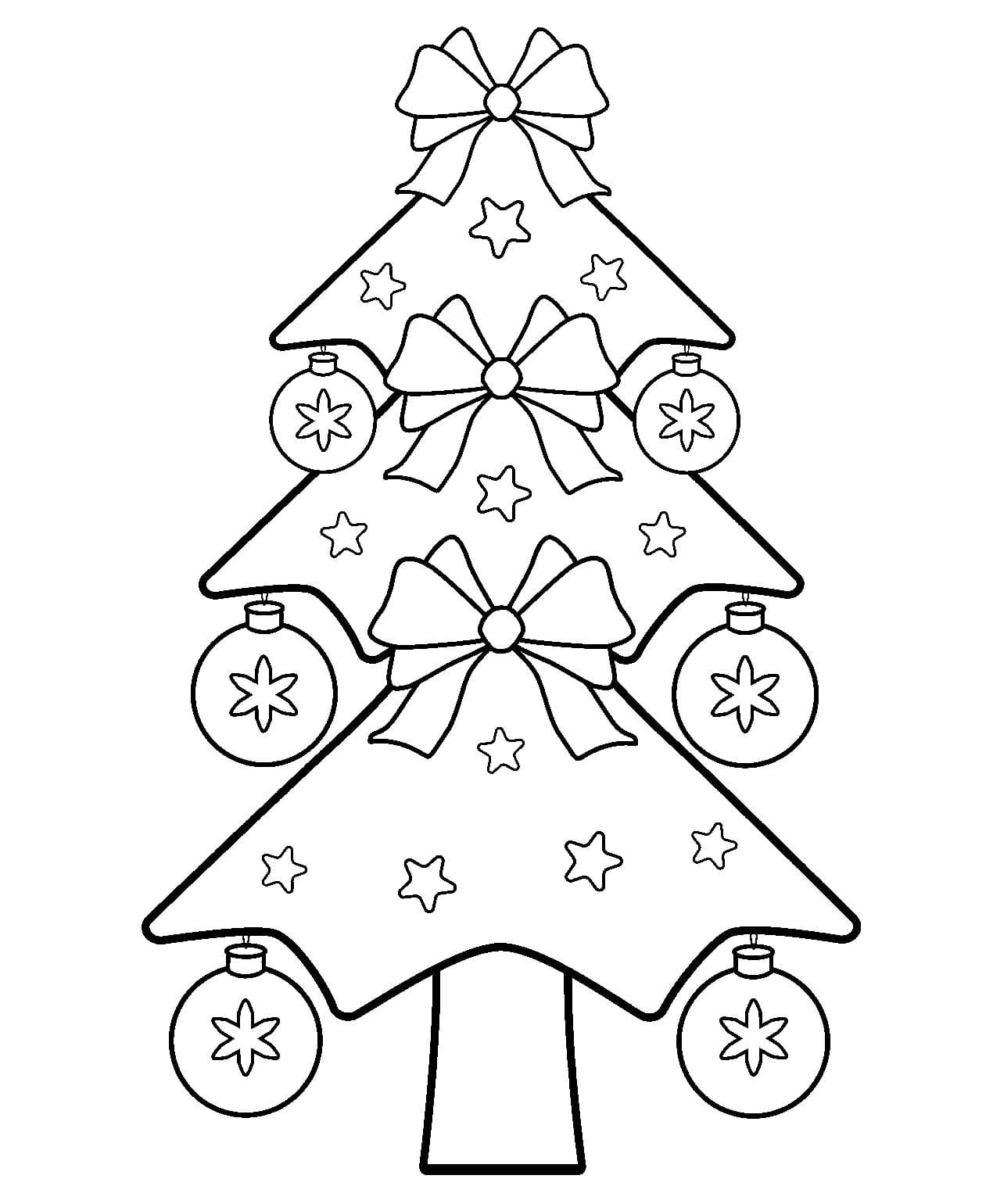 раскраска новогодняя елка картинка для детей распечатать бесплатно