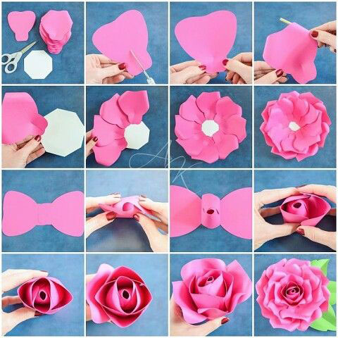 как сделать из гофрированной бумаги цветок розы 2