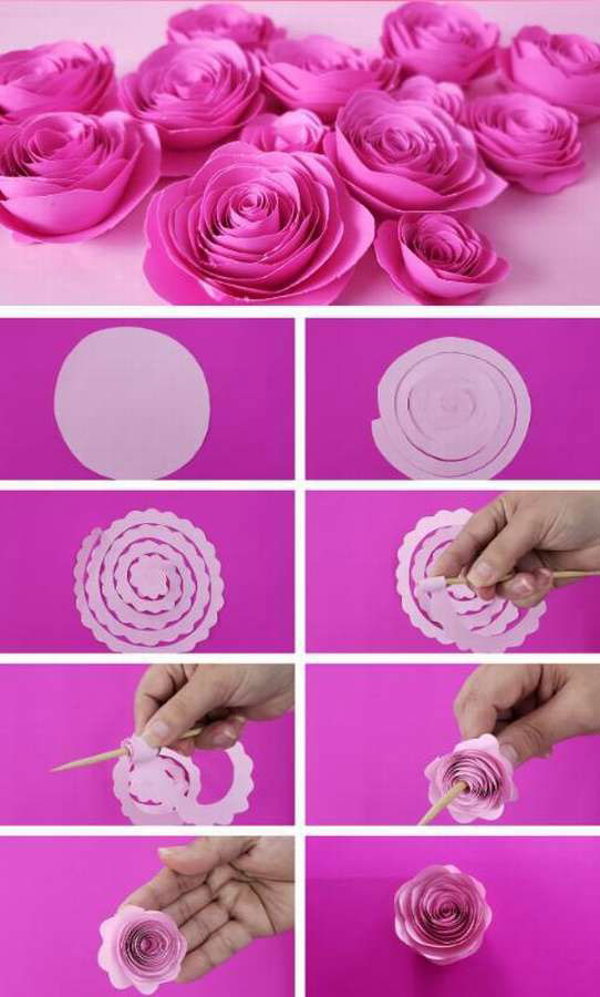 как сделать цветок розы из бумаги своими руками 2
