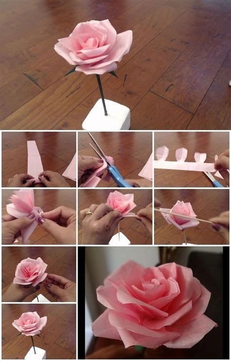 как сделать из бумаги цветок розы для букета из гофрированной 3