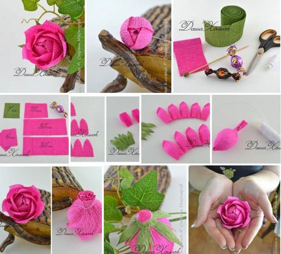как сделать цветок розы из бумаги своими руками 6