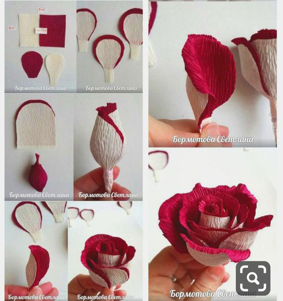 как сделать цветок розы из бумаги своими руками 5