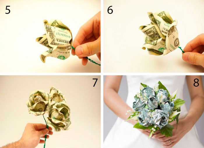 как сделать из бумаги цветок розы для букета 2