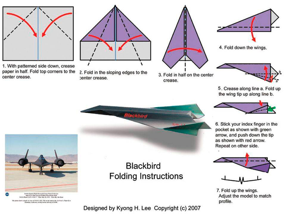 Оригами из бумаги для детей самолет схема