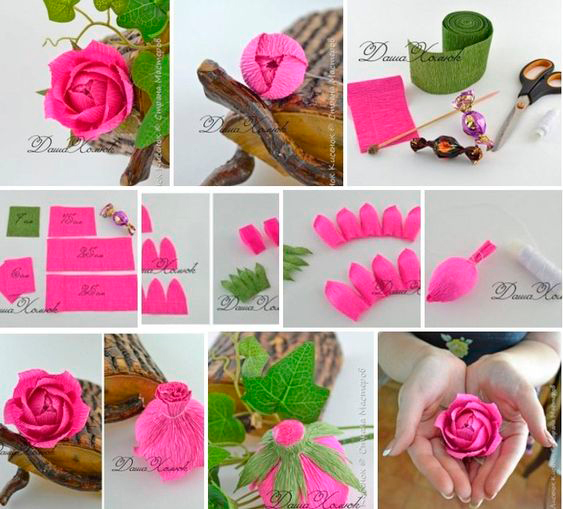 гофрированная бумага цветы своими руками розы 2
