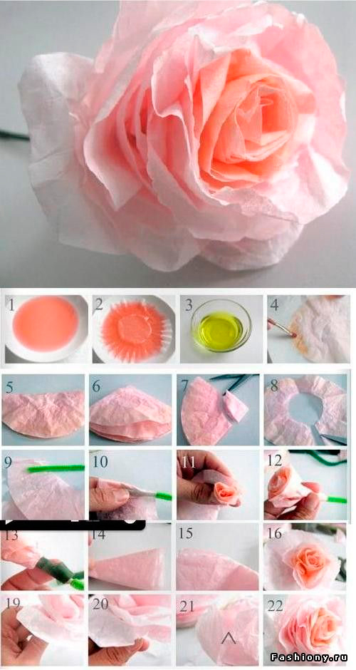 гофрированная бумага цветы своими руками розы 9