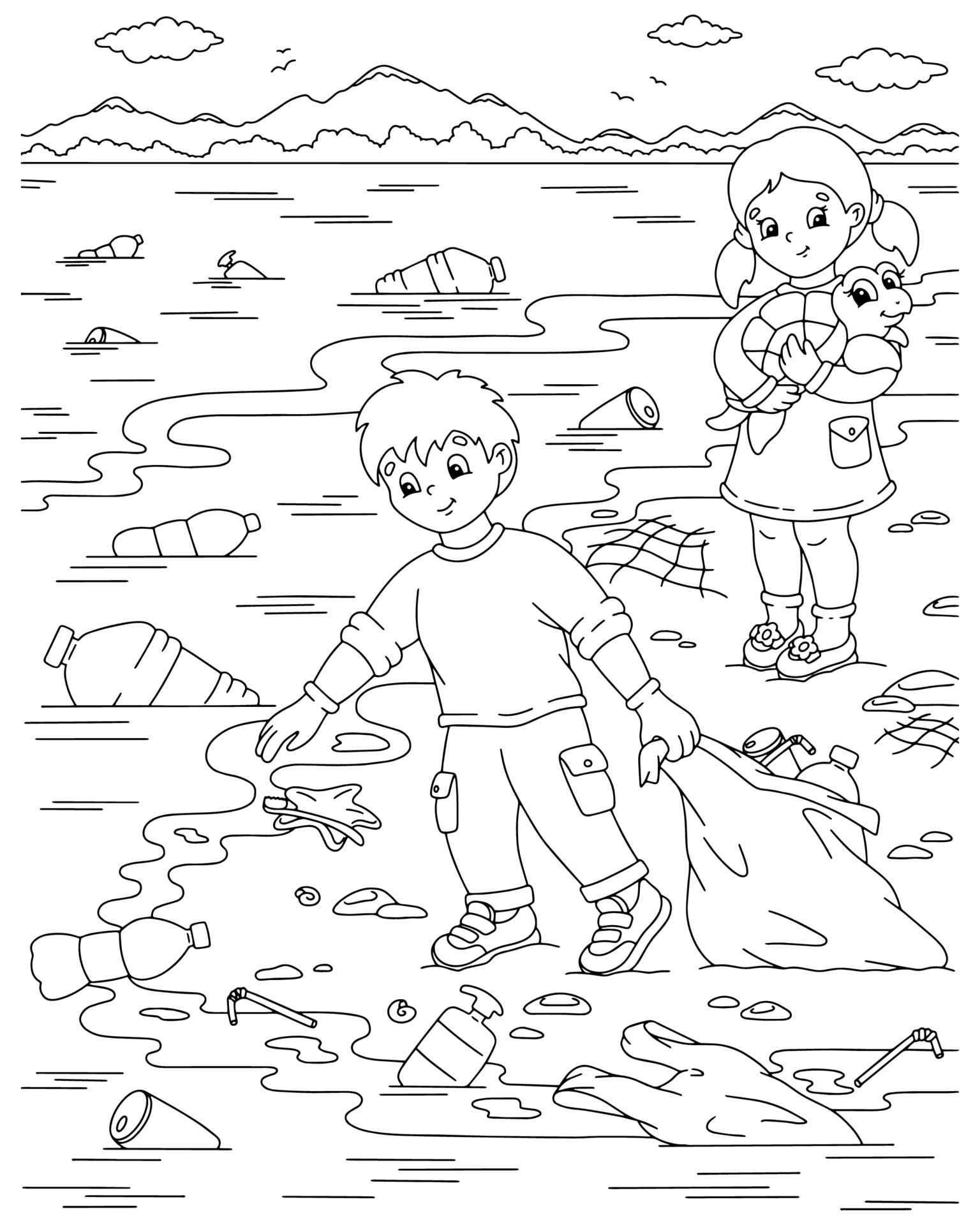 Берегите природу: 101 раскраска по экологии для детей в саду и школе