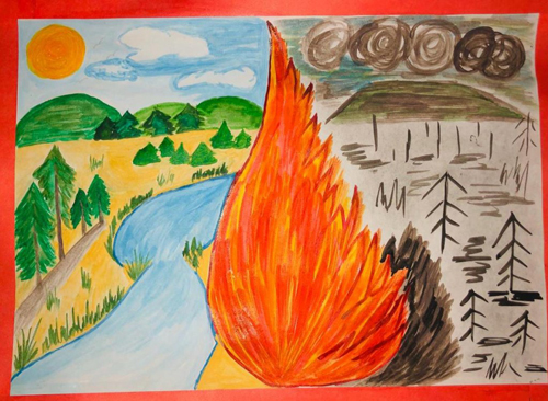 рисунки в садик на тему пожарная безопасность своими руками 8