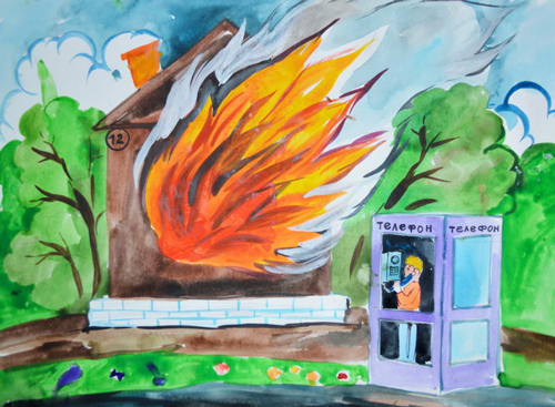 рисунки в садик на тему пожарная безопасность своими руками 6