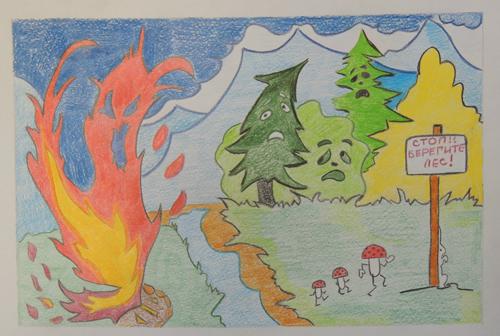 рисунки в садик на тему пожарная безопасность своими руками 5