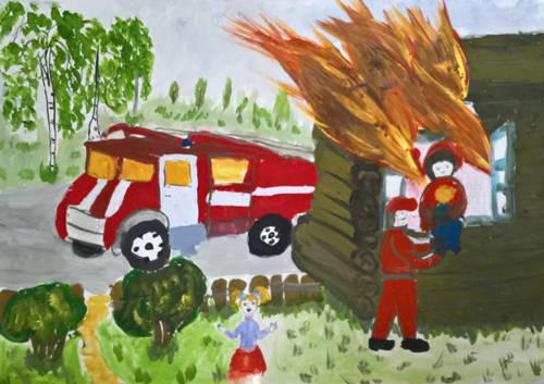 рисунки в садик на тему пожарная безопасность для детей 8