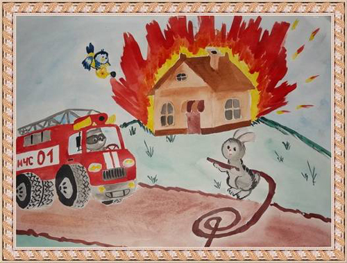рисунки в садик на тему пожарная безопасность своими руками для детей 3