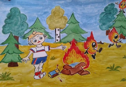 рисунки в садик на тему пожарная безопасность своими руками для детей