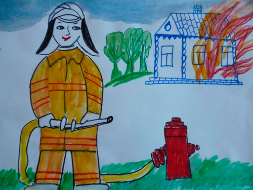 рисунки в садик на тему пожарная безопасность для детей дошкольного возраста 2