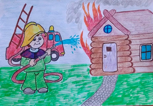 рисунки в садик на тему пожарная безопасность своими руками для детей 4