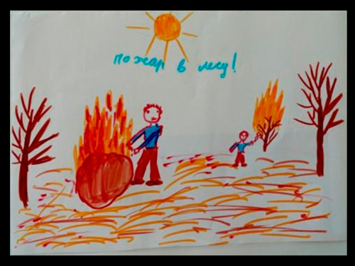 Рисунки в садик на тему «Пожарная безопасность» 4