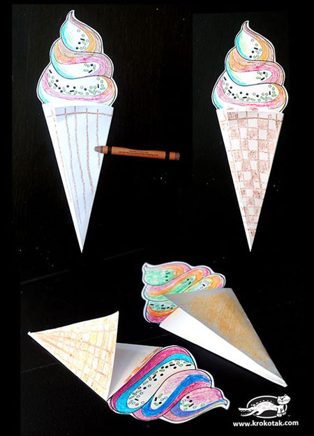 мороженое объемная поделка для детей из бумаги и картона 4