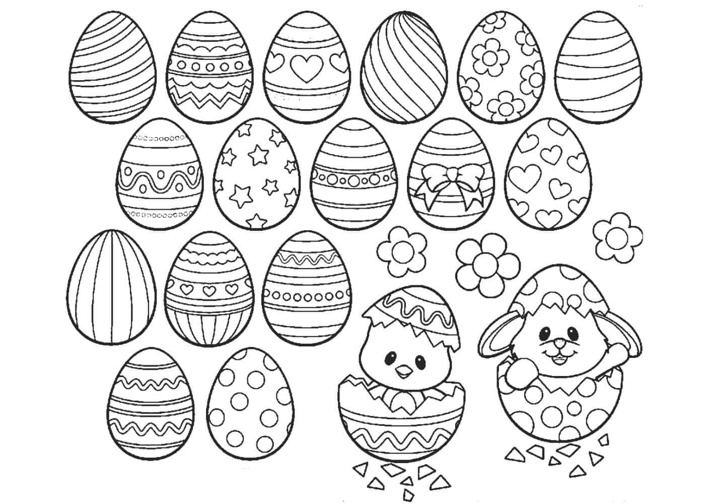 раскраски яйца на Пасху для детей 5