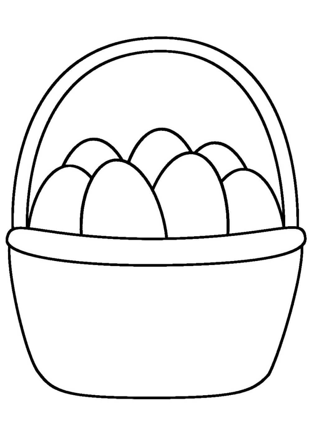 Яйца в корзинке раскраска для детей