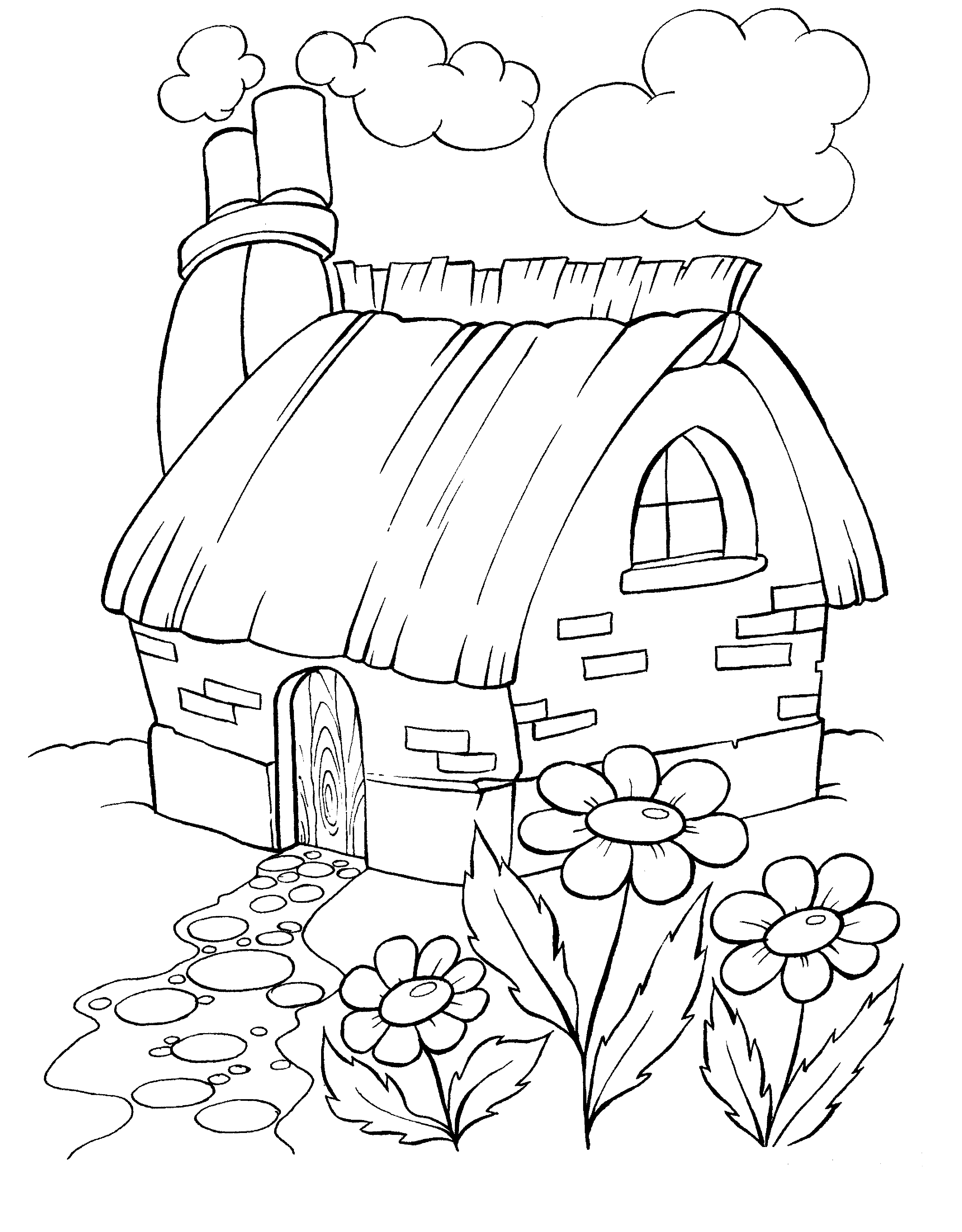 Сказочный домик раскраска