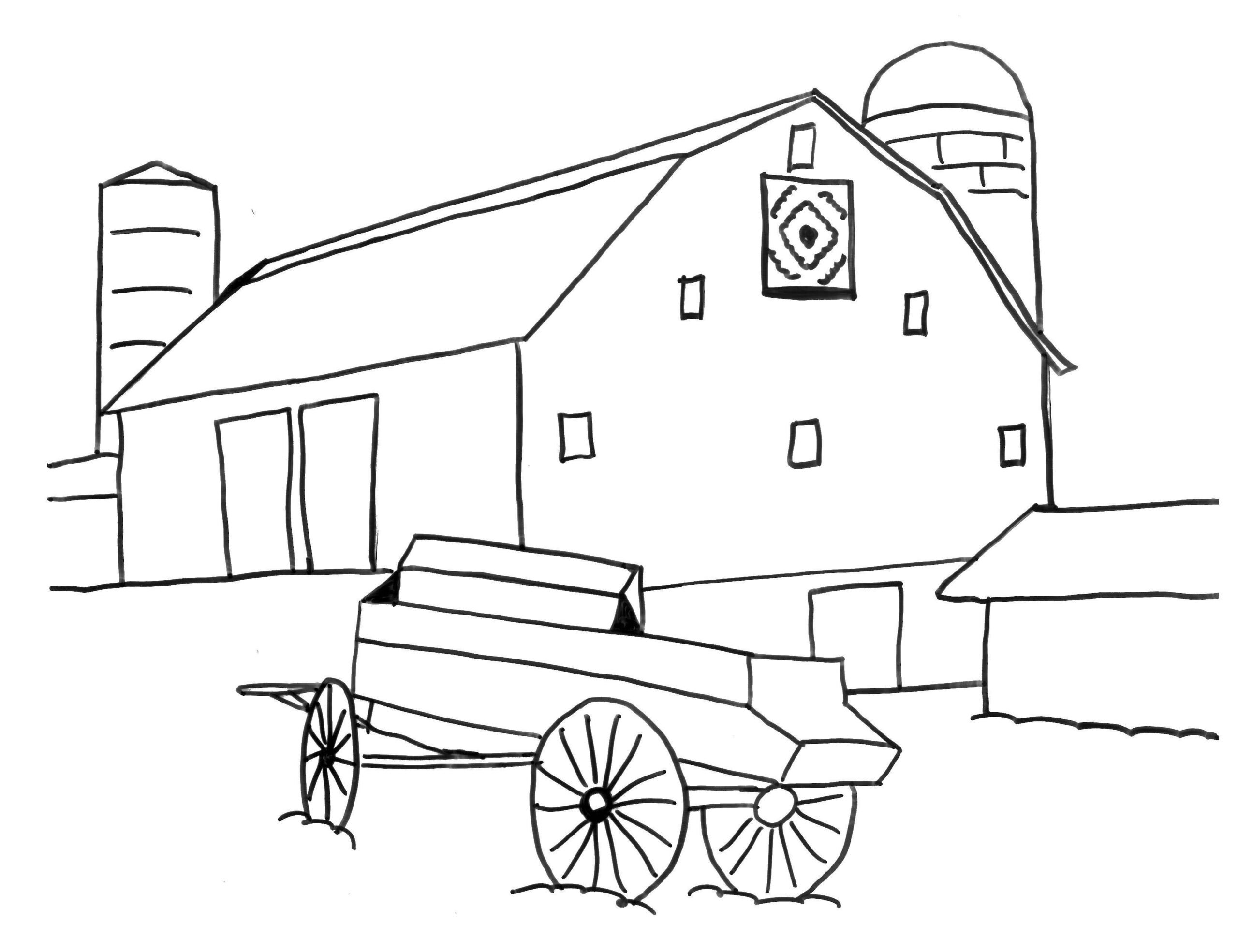 Раскраска домик на ферме