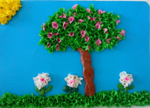 аппликация цветущая яблоня в детском саду 3