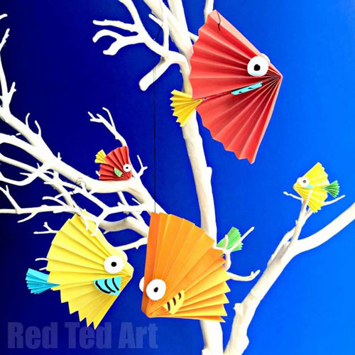 аппликация рыбка из цветной бумаги для детей 5