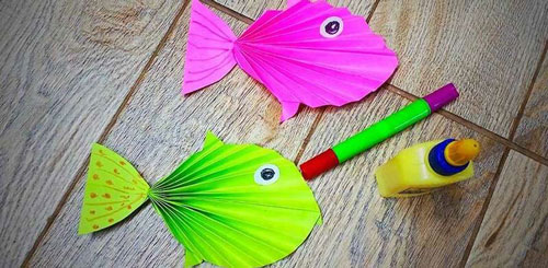 аппликация рыбка из цветной бумаги для детей 9
