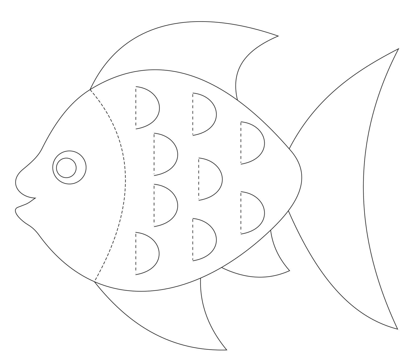 Аппликация рыбка из цветной бумаги 4