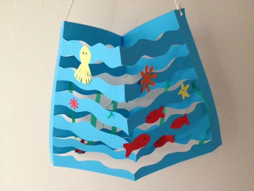 аппликация рыбка из цветной бумаги для детей 1 класс