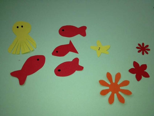 аппликация рыбка из цветной бумаги для детей 1 класс 6