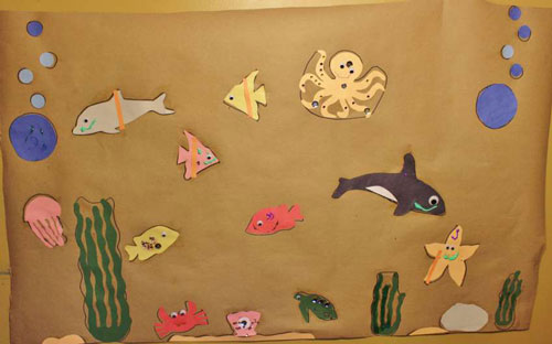 аппликация рыбка из цветной бумаги для детей 1 класс 8
