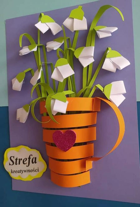 аппликация из бумаги весенние цветы в начальной школе 5