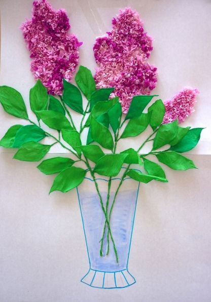 аппликация из бумаги весенние цветы в начальной школе 10