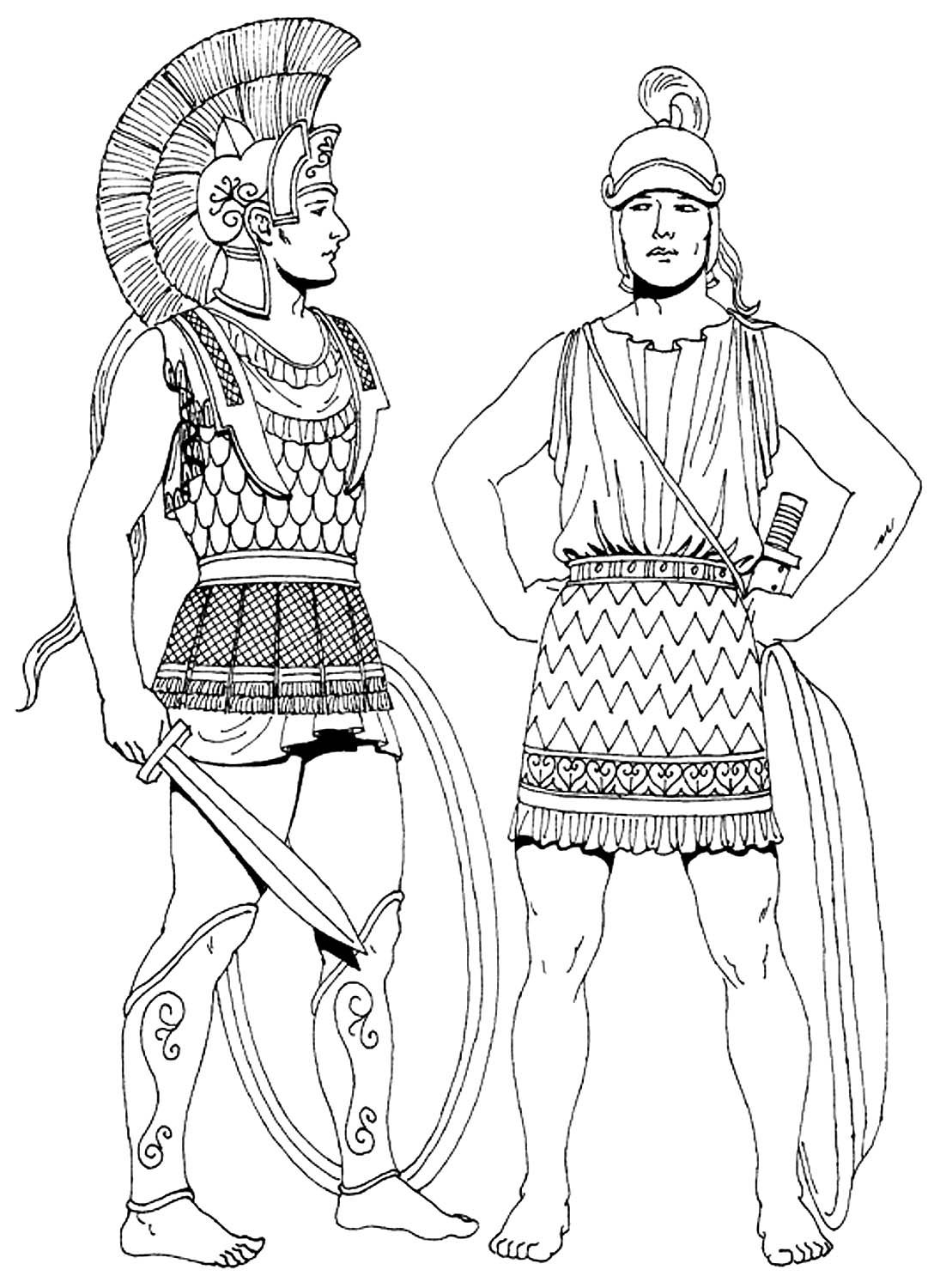 Одежда Войнов древней Греции