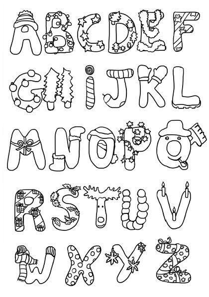 Раскраска «Английский алфавит» для детей 6