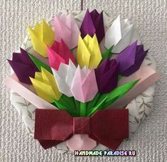 как сделать букет цветов из цветной бумаги легко 7