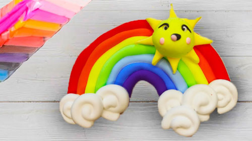 поделка радуга из пластилина для детей 4